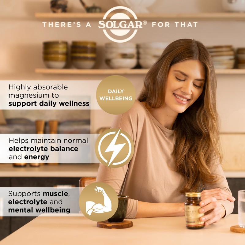 Solgar Magnesium Citrate Tablets, Supports The Nervous System, Energy Release,