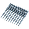10pcs 1/4inch Hex Shank 65mm S2 Alloy Steel Five Star