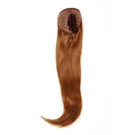 WIG ME UP - WK06-30 Hairpiece Voluminous Smooth Falling Ponytail Mini Butterfly Clip Elastic Band Approx. 60 cm Copper Brown