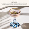 MACKENZIE-CHILDS Coupe Glass, Decorative Stemmed Cocktail Glass, 11 Ounces, Blue-and-White