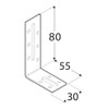 80mm x 55mm x 30mm Galvanised Steel Adjustable Angle Brackets