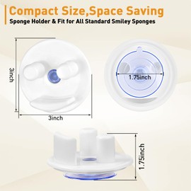 Sponge Holder for Kitchen Sink,2Pcs LveSunny Sink Caddy for Scrub Sponges,Self-Draining Sponge Holder,Sponge Holder for Kitchen Sink Suction,Bathroom kitchen sink organizer for Holding Smiley Sponges