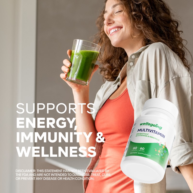 Wellsgoing Multivitamin with Probiotics Supplement, 22 Vitamins & Minerals for