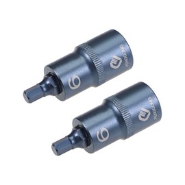 sourcing map 1/2" Drive x H6 (6mm) Hex Bit Socket, S2 Steel Bits, CR-V Sockets Metric 2" Length (for Hand Use Only) Blue 2pcs