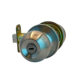 NUSET Bathroom/Bedroom Interior Keyless Privacy Door Knob in Satin Chrome, Set of 6