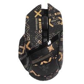 NOUKAJU Mouse Grip Tape Full Coverage for Razer Basilisk V3 Gaming Mouse, Mouse Anti Slip Grip Tape,Self-Adhesive PreCut Sweat-Resistant Professional Mice Upgrade Kit(Black&Gold)