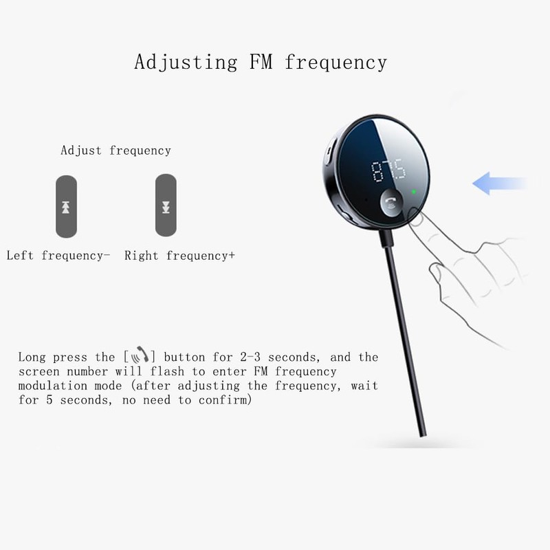 eppfun 2-IN-1 FM Transmitter & Bluetooth Receiver for Car, Wireless