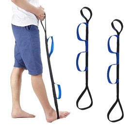 Leg Lifter Mobility Aid for Bed, 2-Pack Black and Blue Leg Lifter Strap, Hip and Knee Replacement Recovery Aids, Post Surgery Rehabilitation Support for Getting in Out of Bed, Wheelchair, Car