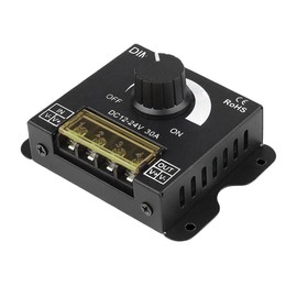 Clearhill 1 x LED Light Dimmer Switch, DC 12-24 V Stepless Dimming Knob Adjustment, Aluminium Alloy Housing, Included Cover, PWM Controller for Single Colour LED Strips, 50000H Service Life