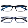 Opulize Sea Glasses Blue Light Filter Slim Frame Spring Hinges