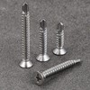 Wensilon（250pcs）#8×1-1/4”for Sheet Metal Self-Tapping Screws 410 Stainless Steel Flat Head