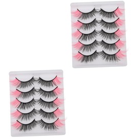 NOLITOY 2sets Natural False Eyelashes Lightweight Fake Lash Set Side Lashes for Intense Volume 5pairs*2