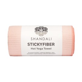 Shandali Hot Yoga Towel - Stickyfiber Yoga Towel - Mat-Sized, Microfiber, Silicone Backed, Super Absorbent, Anti-Slip, 24" x 72" - Bikram Yoga - Exercise, Fitness, Pilates - Sakura Pink