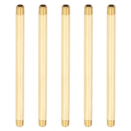 PATIKIL 1/4" x 1/4" NPT Male Brass Pipe Fitting Long Nipple, 3Pcs 8" Long Straight Pipe Fitting Connector Extender for Fuel, Air, Water, Oil, Gas System Connection, 1200PSI