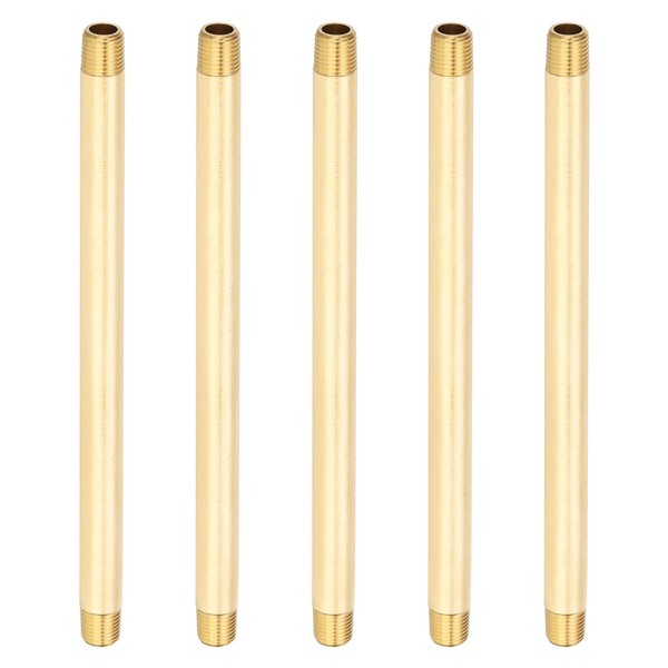 PATIKIL 1/4" x 1/4" NPT Male Brass Pipe Fitting Long