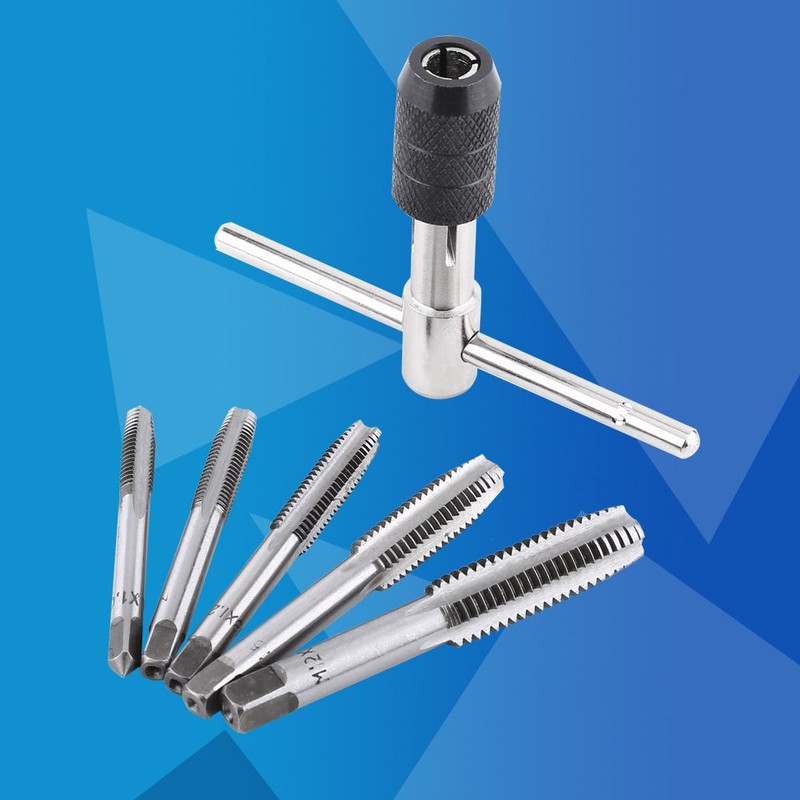 Akozon Tap Wrench Set, 6 Piece Metric Tap Taper Set