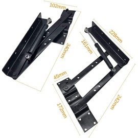 2pcs Folding Lift up Top Coffee Table Lifting Frame Desk Mechanism Hardware Fitting Hinge Spring Standing Rack Hinge Rack Bracket (Gas Hydraulic)
