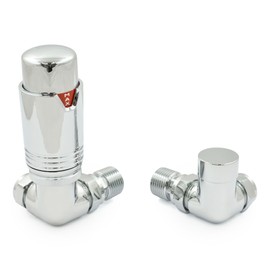 Thermostatic Radiator Valve Chrome Corner TRV – Style (Chrome)
