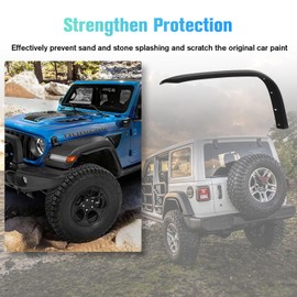 LitMiRaCle Fender Flares Extensions Compatible with 2018-2023 Jeep Wrangler JL & JLU Unlimited 2/4 Doors, Front & Rear Wheel Flares Liner Off-Road（Not for Sahara, Only for High Fender Version, 4 PCS)
