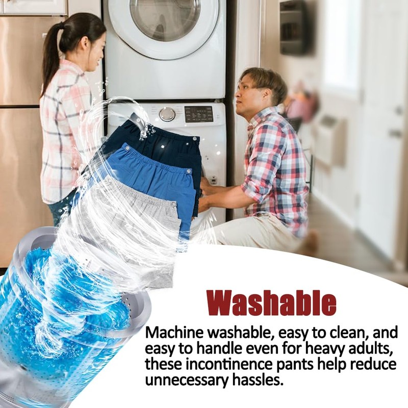 3 Pack Urine Bag Shorts for Men, Ostomy Drainage Bag