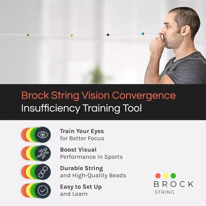 Brock 브록 스트링 시력 융합 부족 훈련 도구로 눈 근육