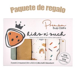 YOU ER MEI Juego de 5 Paños para Eructos, Paño para eructar súper Absorbente de Tres Capas 100% algodón, 21 * 9.5 Pulgadas, Súper Suaves, Lavable a Máquina