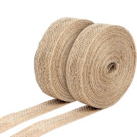 20 m Jute Ribbon, 2 cm Hessian Ribbon, Gift Ribbon Wide, Decorative Ribbon Jute for DIY Craft Packaging, Gift, Wedding, Christmas, Dining Table, Bouquet Decoration, 10 m Rolls