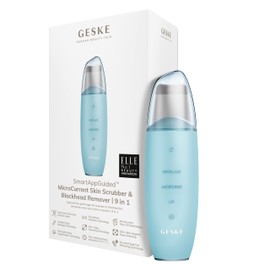 GESKE SmartAppGuided™ MicroCurrent Skin Scrubber & Blackhead Remover, 9 in 1, Skincare Tools, Face Cleaning, Anti Ageing and Cleansing, Professional Face Tightening, Blackhead Remover