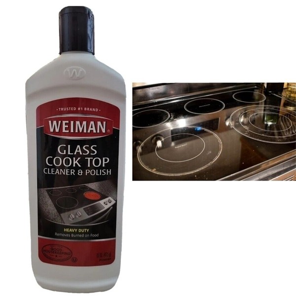 Weiman Ceramic/Glass Cooktop Cleaner & Polish Heavy Duty For Stove Top 15 oz