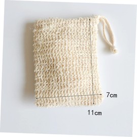 IWOWHERO 3 Pcs Natural Loofah Bath Set Exfoliating Body Scrubber for Shower Spa with White Loofah Brushes and Cotton Linen Soap Bag Soft Skin Exfoliator for Cleaning