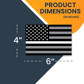 Magnet Me Up Thin White Line American Flag Magnet Decal, 4x6 Inches, Black, White, Heavy Duty Automotive Magnet for Car Truck SUV, in Support of All Emergency Medical Services
