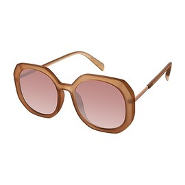 TAHARI Round Hexagonal Sunglasses, Matte Nude, 54.5 mm