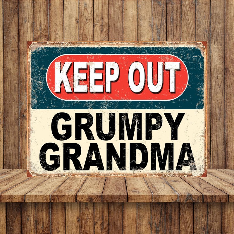 Shawprint Keep Out Grumpy Grandma Funny Metal Signs Home Pub