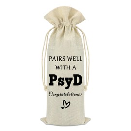 PsyD Graduation Gifts Wine Bag Psychologist Psychology Therapist Gift for Women Men School Psychologist Psychological Counselor Present Decorations Wine Bottle Bag Therapist Appreciation Present