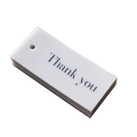 BAY LETTERPRESS Thank You Tags, 100 Pieces, Tracing Paper, Wrapping, Wedding, Petite Gift, 1.0 x 2.2 inches (25 x 55 mm)