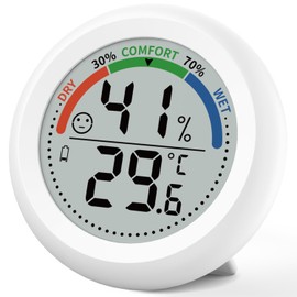 Digital Thermometer and Hygrometer for Home - Precise Monitoring of Room Temperature and Humidity with Comfort Indicator and Face Icon, Large Display for Greenhouse, Baby Room, Humidor