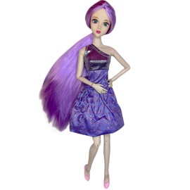 Eledoll Lilly Purple Hair Doll 12” Posable Fashion Doll