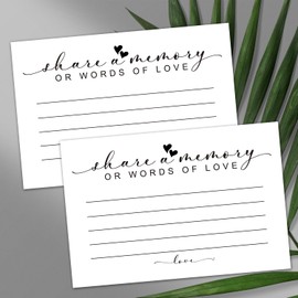 BELATASO Share a Memory or Words of Love, Pack of 50 Cards for Weddings, Showers, Birthdays, Celebration of Life, Funeral, Retirement, Going Away, and Graduation Memories.