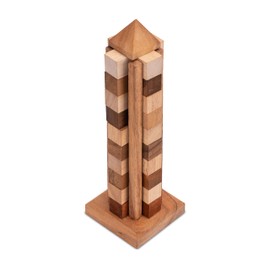 LOGOPLAY Sky Tower - Skyscraper - 3D Puzzle - Thinking Game - Puzzle Game - Patience Game - Wooden Logic Game