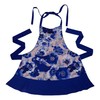 Ragged Rose Retro Floral Apron, Cotton, Blue, M-l