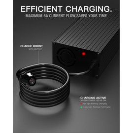 67.2V 5A Li-ion Battery Charger Compatible with Segway Dirt eBike X260, Sur-Ron X LightBee, Waterproof Electric Bike Power Adapter with Cooling Fan, Efficient Sur-Ron eBike Charger for Fast Charging
