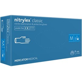 MERCATOR MEDICAL Nitrylex Classic Powder-Free Nitrile Gloves - Size S - Box of 100 Gloves