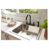 Project Source Laural Matte Black Double Handle Kitchen Faucet W/Side