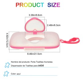 Dispensador de toallitas húmedas, Dispensador de toallitas húmedas para bebés, estuche portátil recargable para toallitas húmedas de viaje, Caja de toallitas reutilizables con bolsa de transporte (azul)