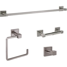 Design House 188532 Karsen 4-Piece Bathroom Accessory Kit, Satin Nickel