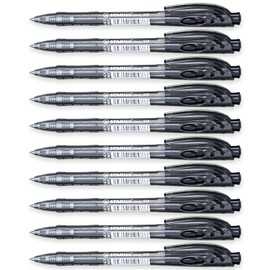 STABILO liner - Retractable Ballpoint Pen - Fine - Pack of 10 (Black)