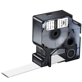 KCMYTONER 30 Pack Compatible for Dymo Rhino 1805443 Black on White 1" x 4.9' Industrial Heat Shrink Tube Labels for Rhino 6000 6500 Label Maker