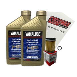 Cyclemax Full-Synthetic Yamalube Oil Change Kit compatible with 2001-2025 Yamaha TW200