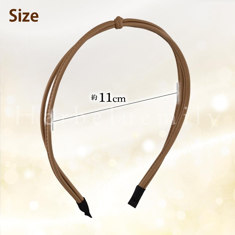 Herbeluemily Thin Headband with Faux Leather, PU Leather, Headband, Knot,