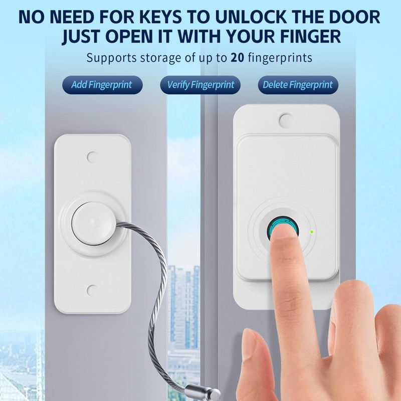 Fridge Lock with Fingerprint, Cabinet Lock, Baby, Child Lock, No